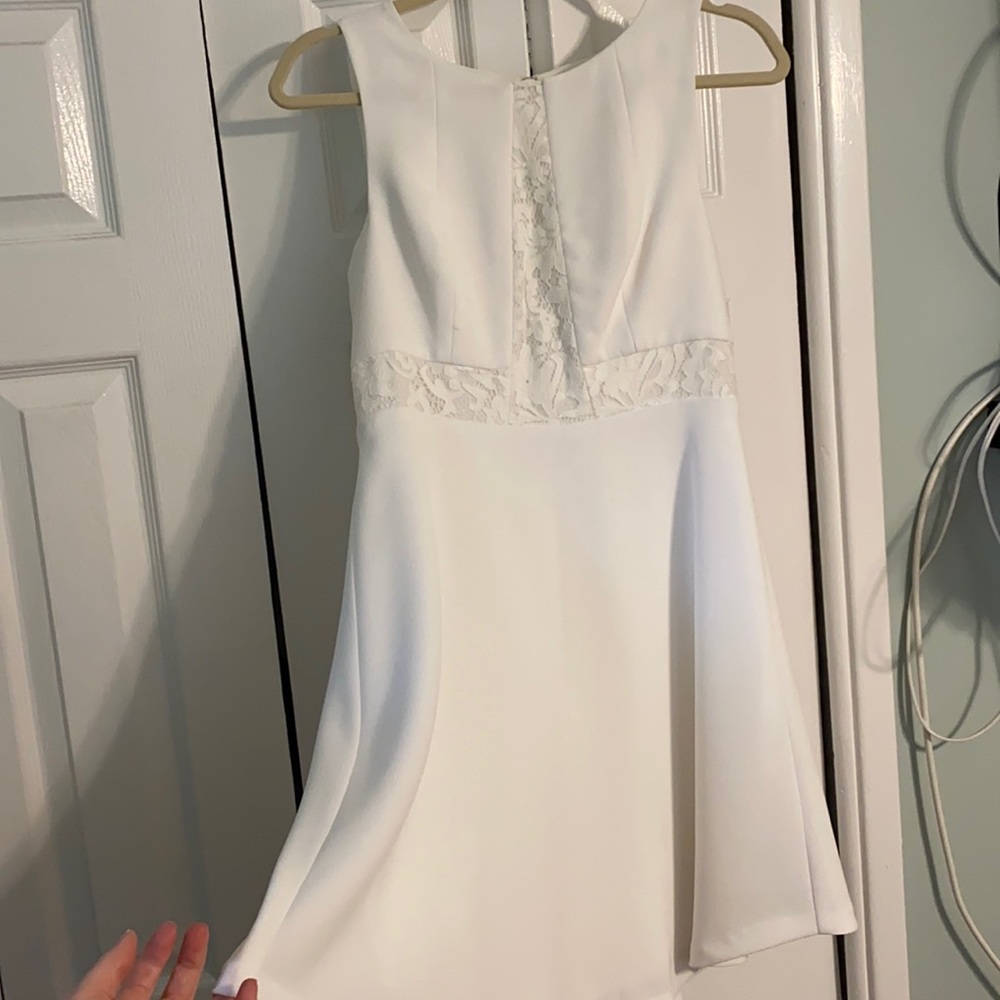 BCBGeneration optic white dress.